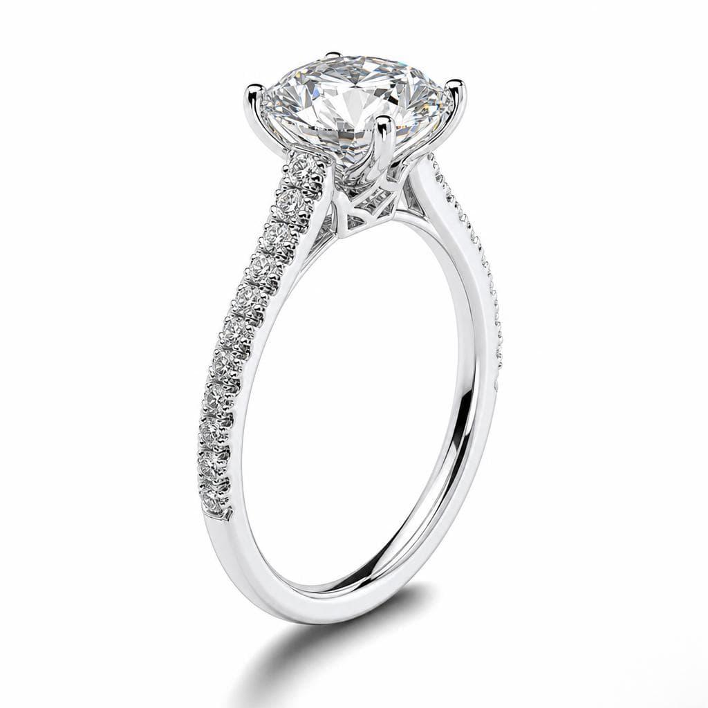Side view of a diamond solitaire ring